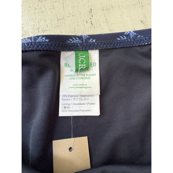 J.Crew Navy Bouquet Block Print String Bikini Bottom With Side Ties Size XXL - Picture 5 of 7